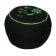Drum Stool with Piping - Black Polyester 'Think Green'